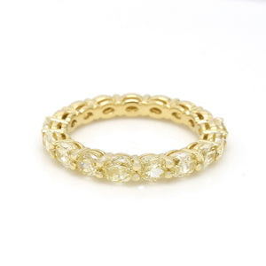 2.45ctw Oval Fancy Yellow Diamond Eternity Band Sz.6.5