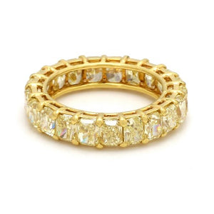 18K Yellow Gold Eternity Band with Fancy Yellow Intense Radiant Diamonds