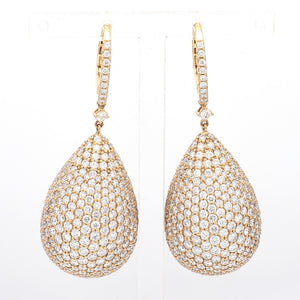 18K Rose Gold Pave Drop Earrings